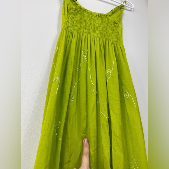Iland Planet Miami Beach Elegant Green Embroidered Dress Straps Beach Size S/M? - Picture 13 of 16